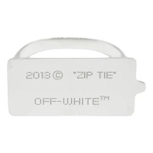 Off-White Silver plated “2013 ZIP TIE OFF-WHITE” cuff bracelet One Size NWT